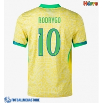 Fotballdrakt Herre Brasil Rodrygo Goes #10 Hjemmedrakt Copa America 2024 Kortermet